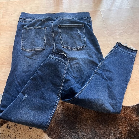 SPANX Distressed Denim Skinny Jean Leggings Size Extra Large - Picture 8 of 8